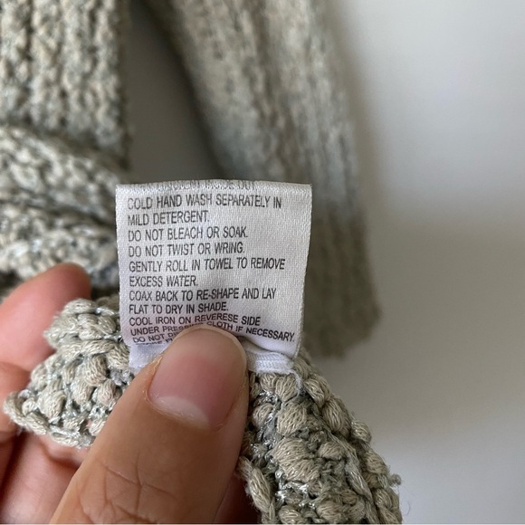 Sirocco Knit Cotton Blend Button Through 3/4 Sleeves Ivory Cardigan Medium - Picture 9 of 11